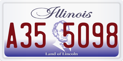 IL license plate A355098