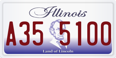 IL license plate A355100