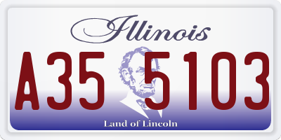 IL license plate A355103