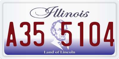 IL license plate A355104