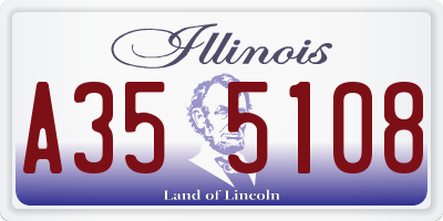 IL license plate A355108