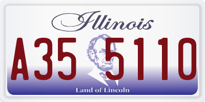 IL license plate A355110
