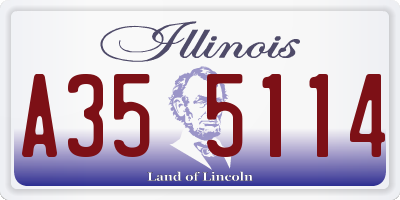 IL license plate A355114