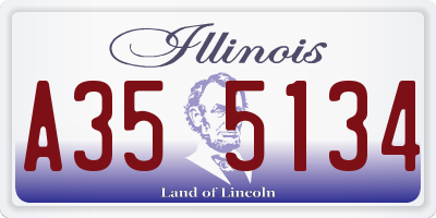 IL license plate A355134
