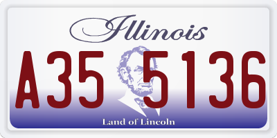 IL license plate A355136