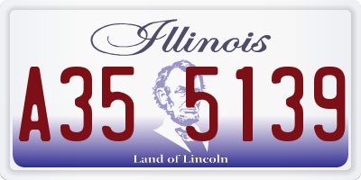IL license plate A355139