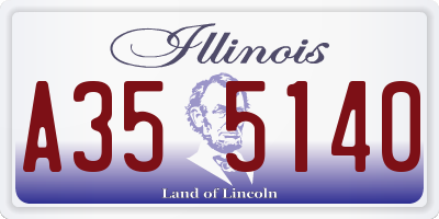 IL license plate A355140