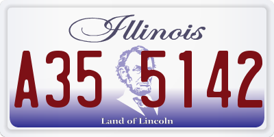 IL license plate A355142
