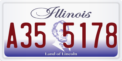 IL license plate A355178