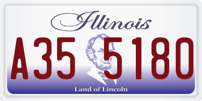 IL license plate A355180
