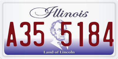 IL license plate A355184
