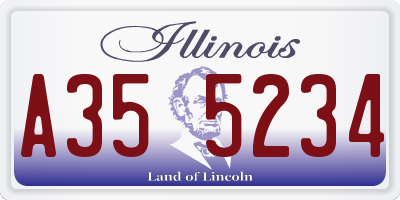 IL license plate A355234