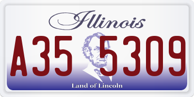 IL license plate A355309