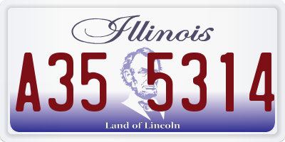 IL license plate A355314