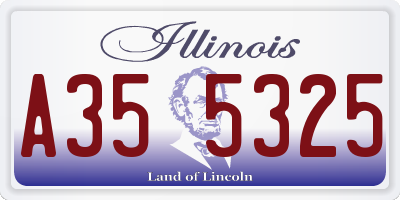 IL license plate A355325