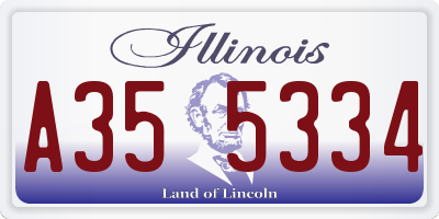 IL license plate A355334