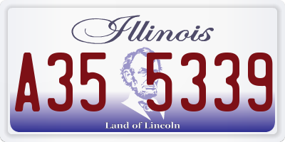 IL license plate A355339