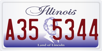 IL license plate A355344