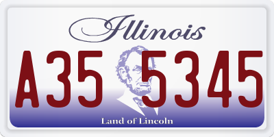 IL license plate A355345