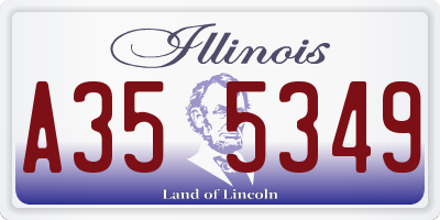 IL license plate A355349
