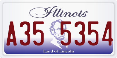IL license plate A355354