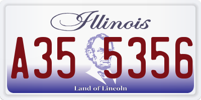 IL license plate A355356