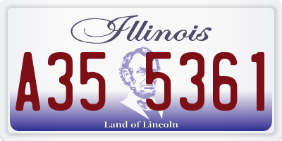 IL license plate A355361