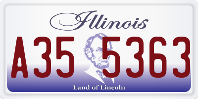 IL license plate A355363