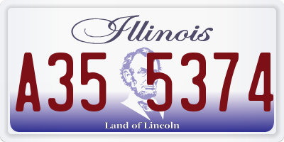 IL license plate A355374