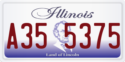 IL license plate A355375