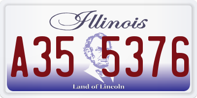 IL license plate A355376