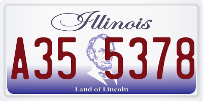 IL license plate A355378