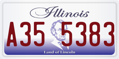 IL license plate A355383