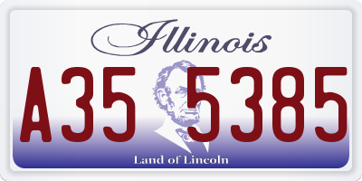 IL license plate A355385