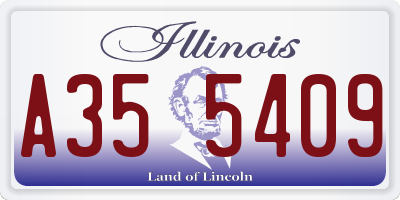 IL license plate A355409