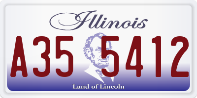 IL license plate A355412