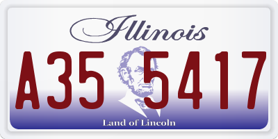 IL license plate A355417