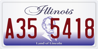 IL license plate A355418