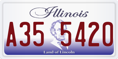 IL license plate A355420