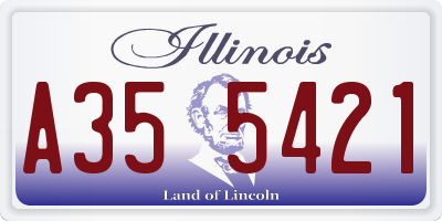 IL license plate A355421