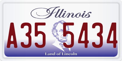 IL license plate A355434