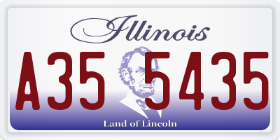 IL license plate A355435