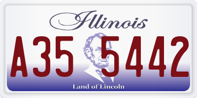 IL license plate A355442