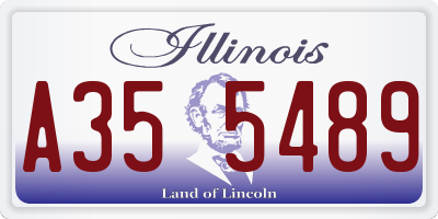 IL license plate A355489