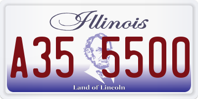 IL license plate A355500