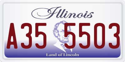 IL license plate A355503