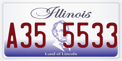 IL license plate A355533