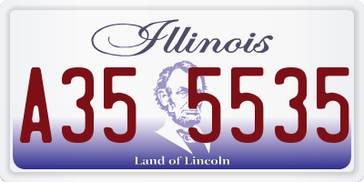 IL license plate A355535
