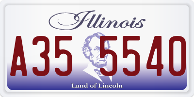IL license plate A355540