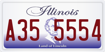 IL license plate A355554